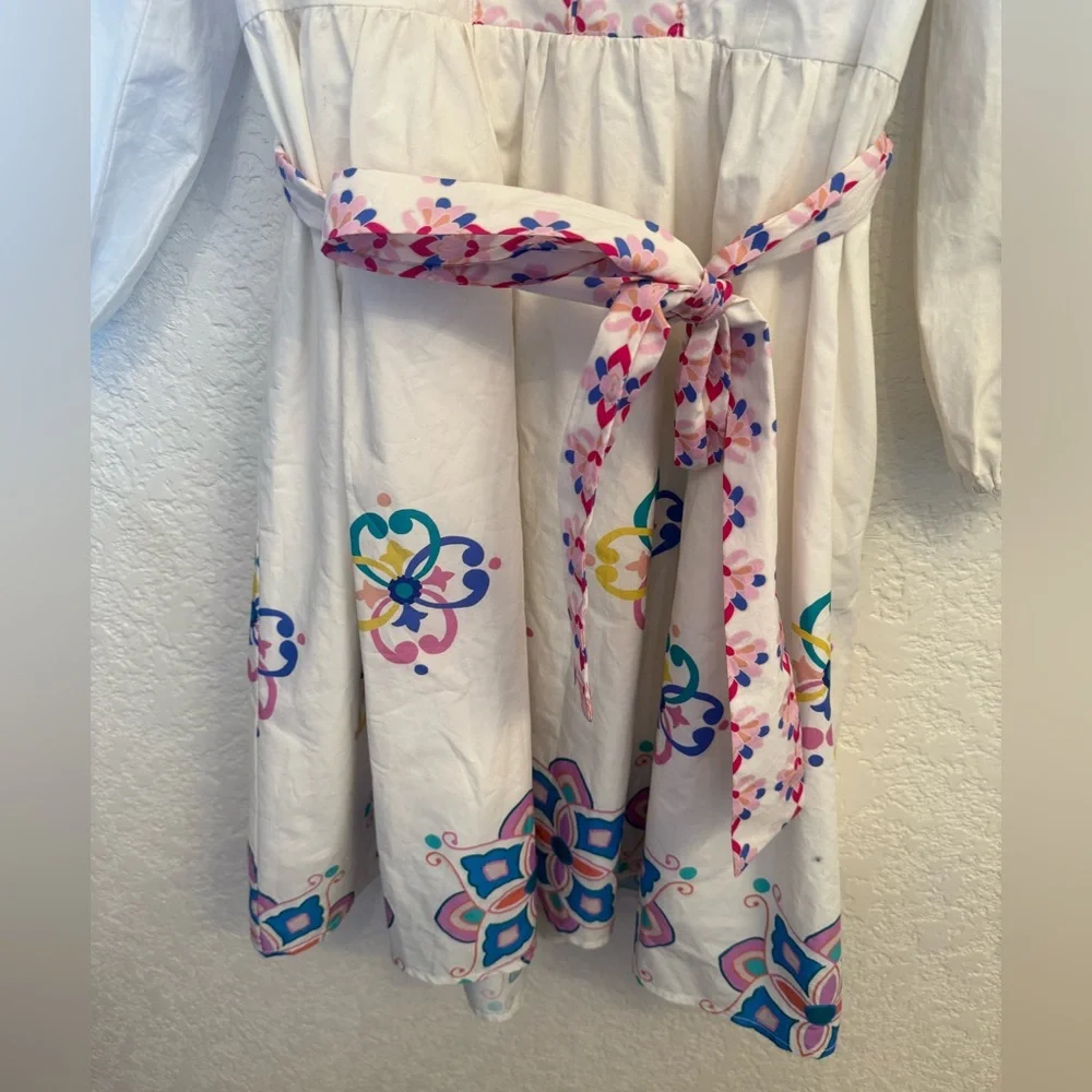 Hermoza Embroidered 100% Cotton Shirt Multi- Floral Cross Stitch Dress  S-Small - Picture 9 of 17